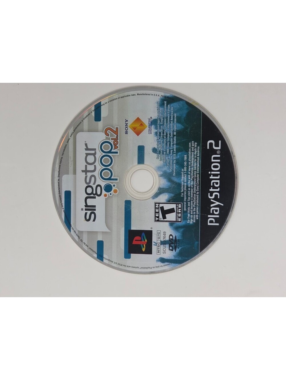 SingStar Pop Vol 2 Sony PlayStation 2 PS2 Game Disc Only Played